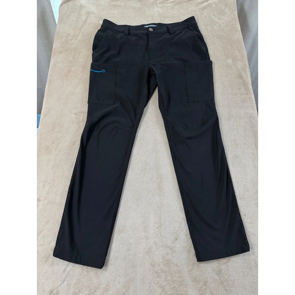 Amazon Luly Yang Cargo Pants Mens Size L 34-36 Black Delivery Driver Uniform EUC